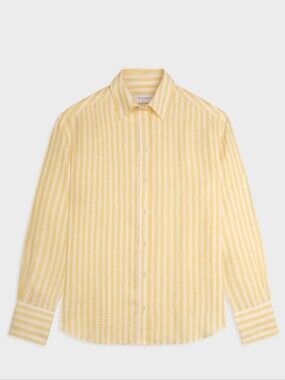 Figaret Paris Yellow Striped Linen Ambre Shirt NWT Size 40 (US 8)